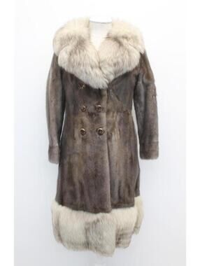 Excellent Canadian Lutetia Mink & Fox Fur Coat Jacket Women Woman Size 2 Petite